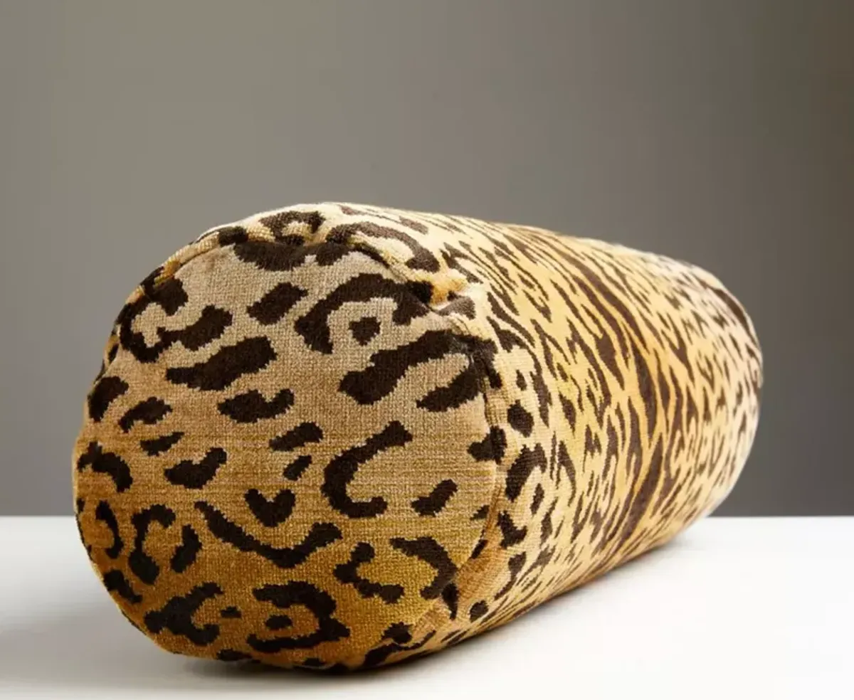 Scalamandre Leopardo Bolster Decorative Pillow, 21" x 7"