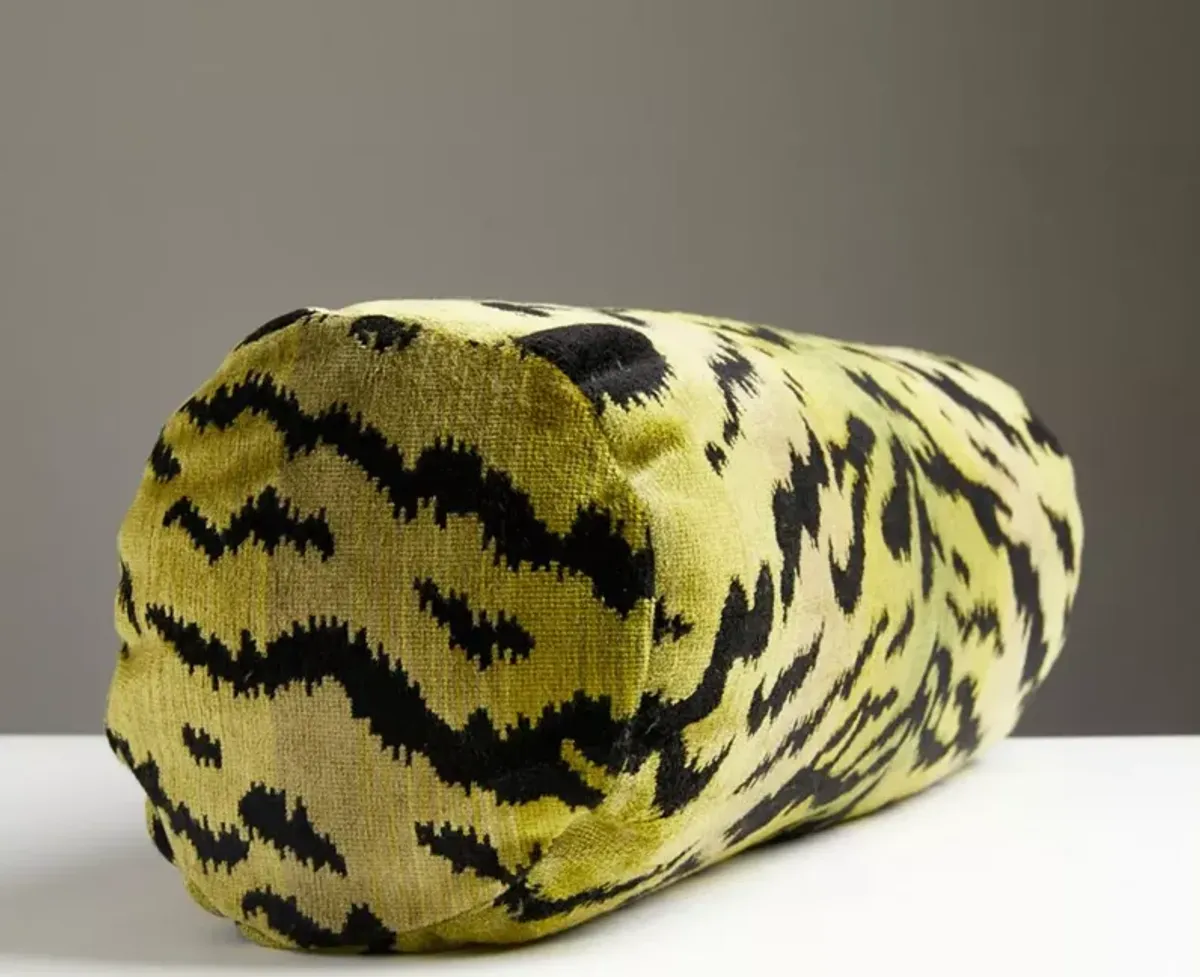 Scalamandre Tigre Bolster Decorative Pillow, 21" x 7"