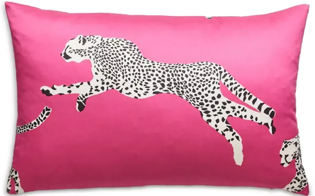 Scalamandre Leaping Cheetah Lumbar Decorative Pillow, 22" x 14"