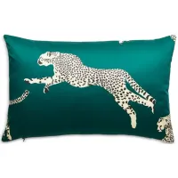 Scalamandre Leaping Cheetah Lumbar Decorative Pillow, 22" x 14"