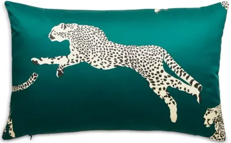 Scalamandre Leaping Cheetah Lumbar Decorative Pillow, 22" x 14"