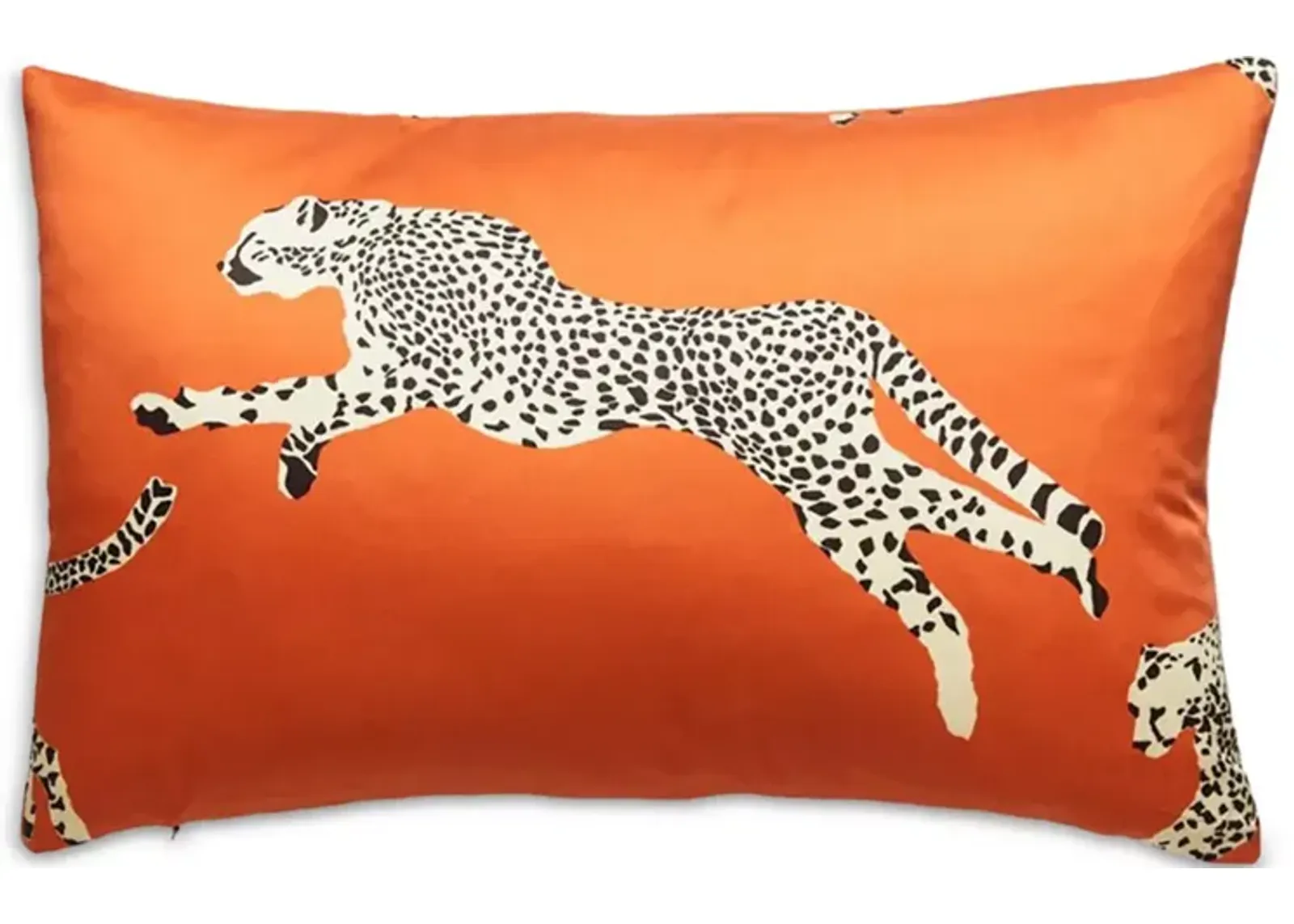 Scalamandre Leaping Cheetah Lumbar Decorative Pillow, 22" x 14"