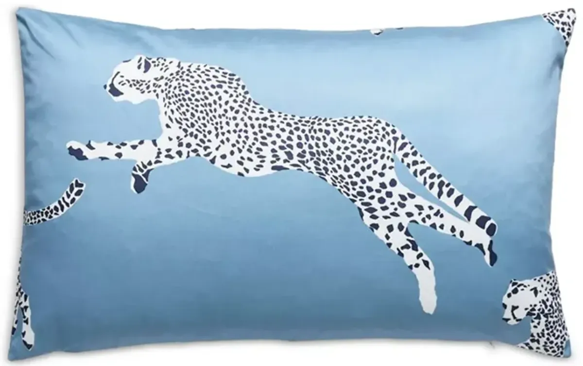 Scalamandre Leaping Cheetah Lumbar Decorative Pillow, 22" x 14"
