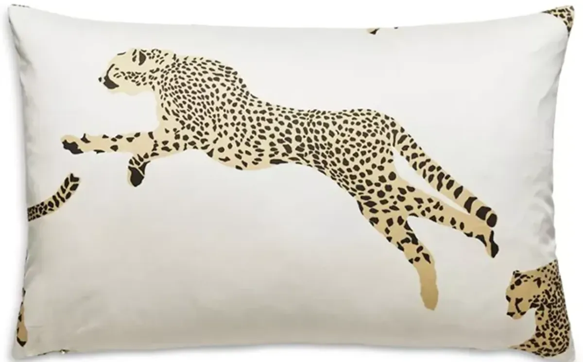 Scalamandre Leaping Cheetah Lumbar Decorative Pillow, 22" x 14"