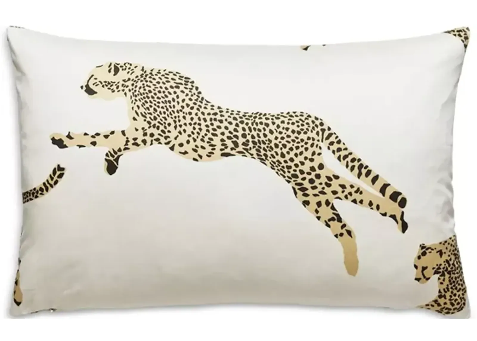 Scalamandre Leaping Cheetah Lumbar Decorative Pillow, 22" x 14"