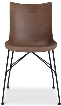 dark wood/painted steel legs color