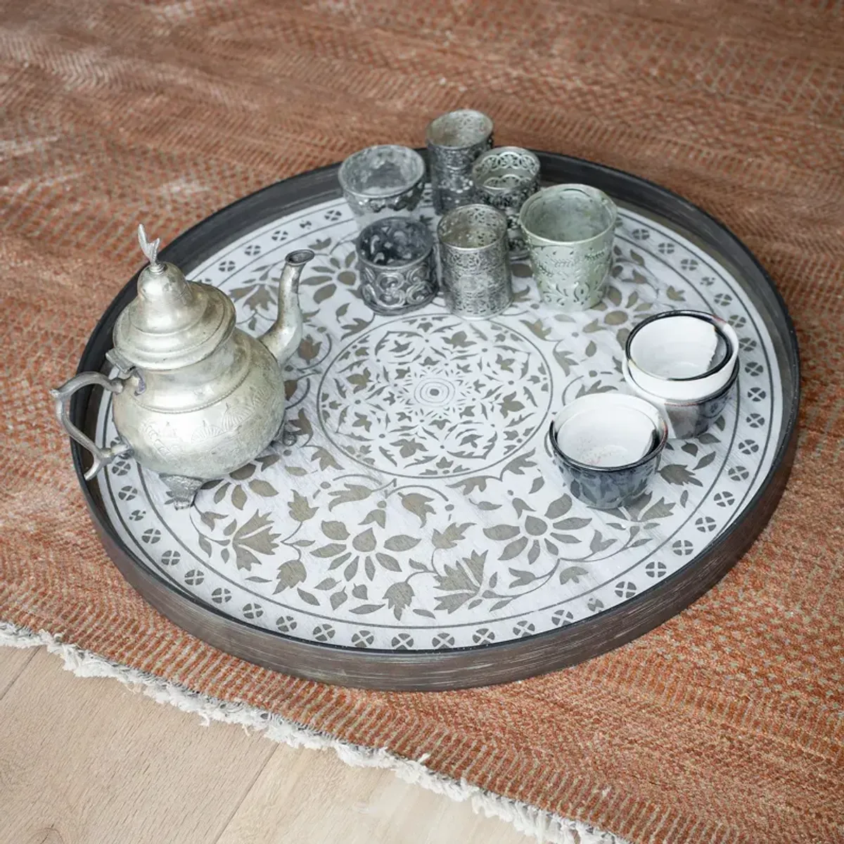 Notre Monde Moroccan Frost Mirror Tray