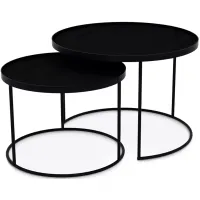 Notre Monde Round Tray Tables, Set of 2