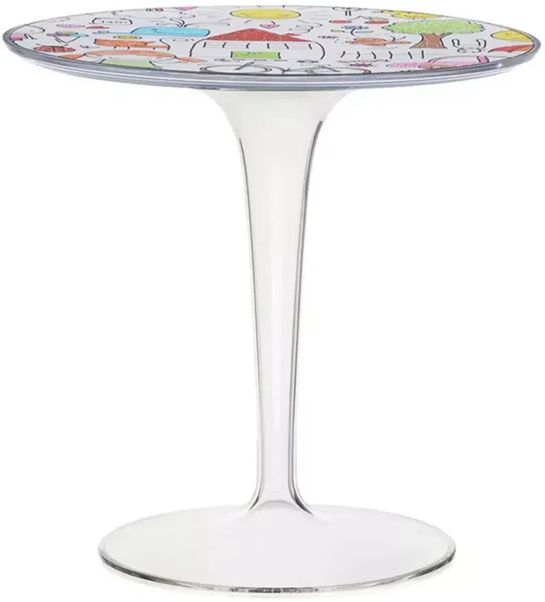 Kartell Tip Top Table in Crystal With Sketch Drawings