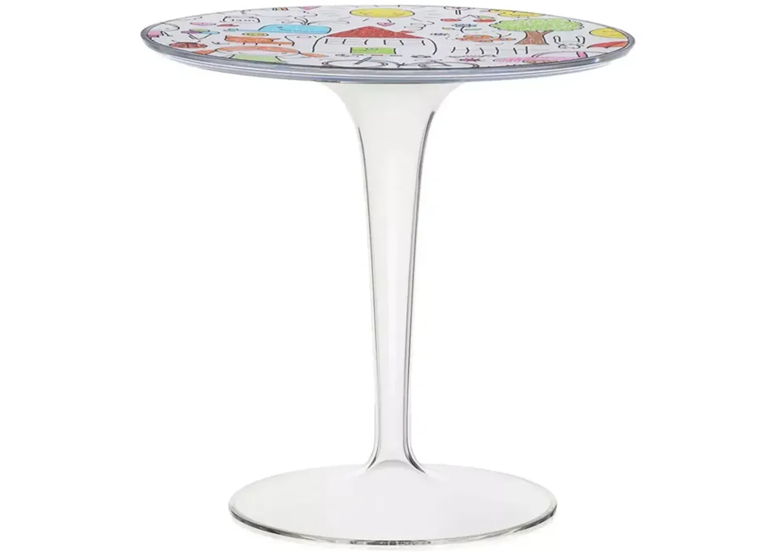 Kartell Tip Top Table in Crystal With Sketch Drawings