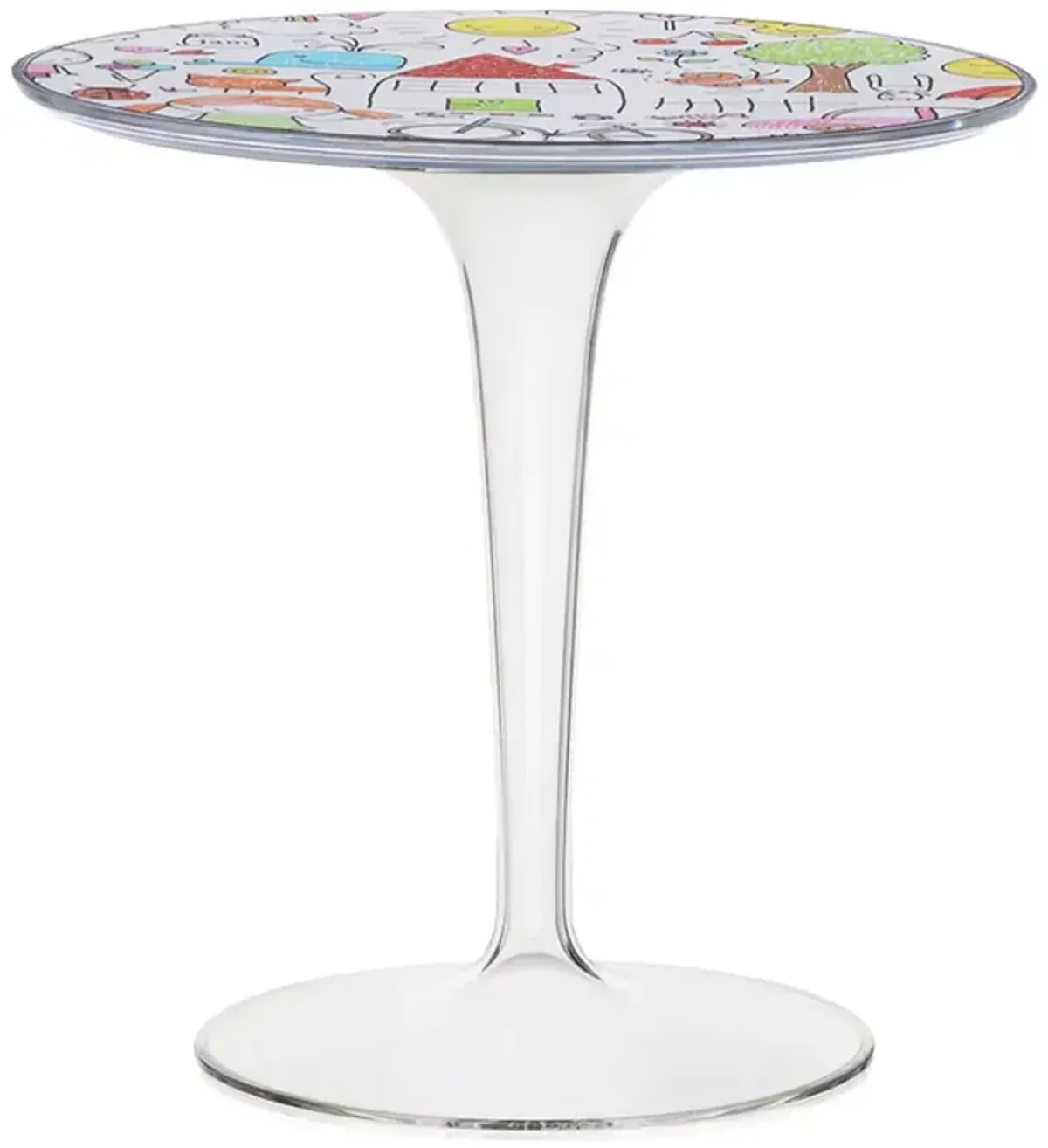 Kartell Tip Top Table in Crystal With Sketch Drawings