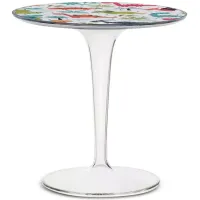 Kartell Tip Top Table in Crystal with Dinosaur Drawings