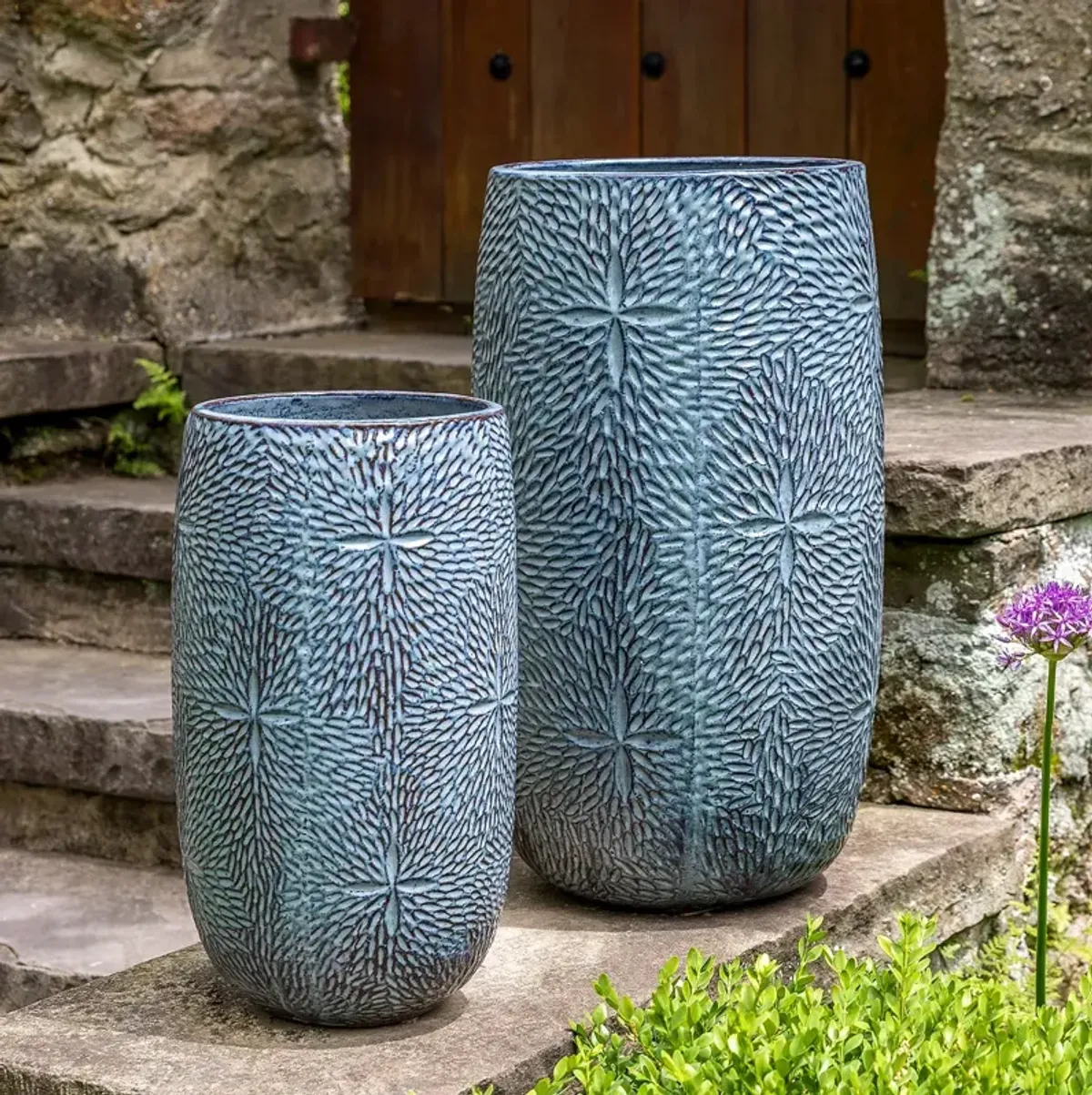 Sand Dollar Tall Planter Set of 2