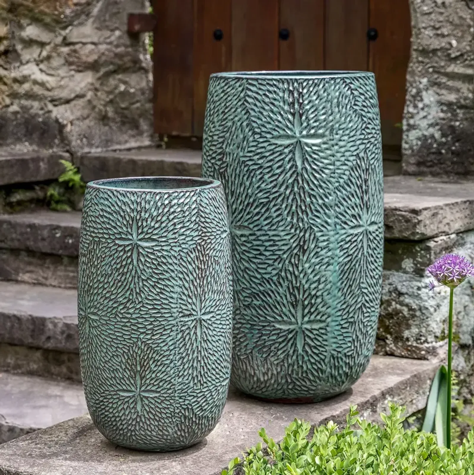 Sand Dollar Tall Planter Set of 2