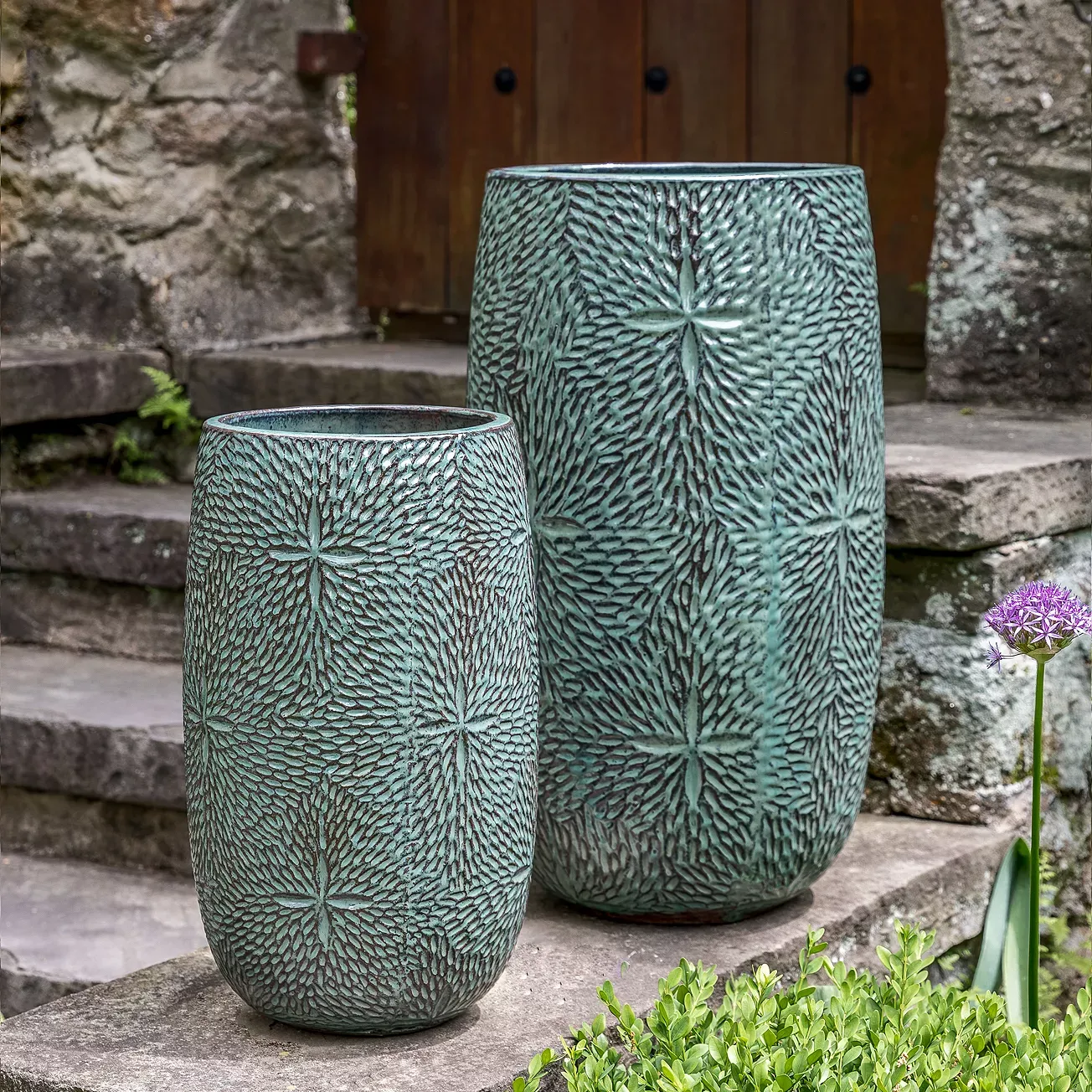 Sand Dollar Tall Planter Set of 2