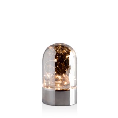 Torre and Tagus Smoke Mirror Cloche LED Lamp, Short