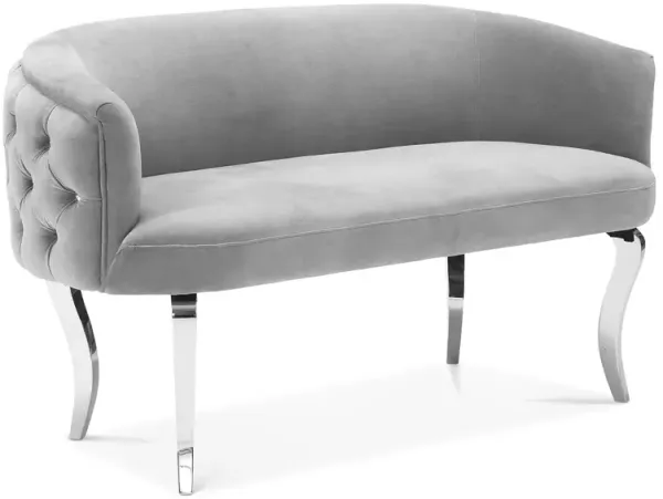 TOV Furniture Adina Gray Velvet Loveseat