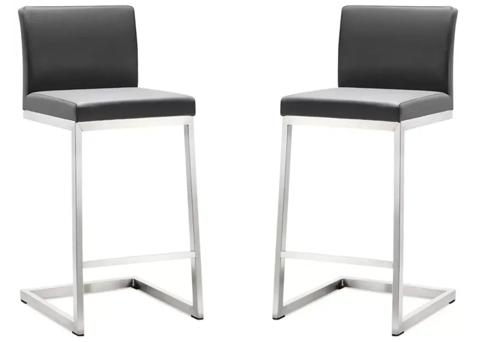 TOV Furniture Parma Stainless Steel Counter Stool, Set of 2