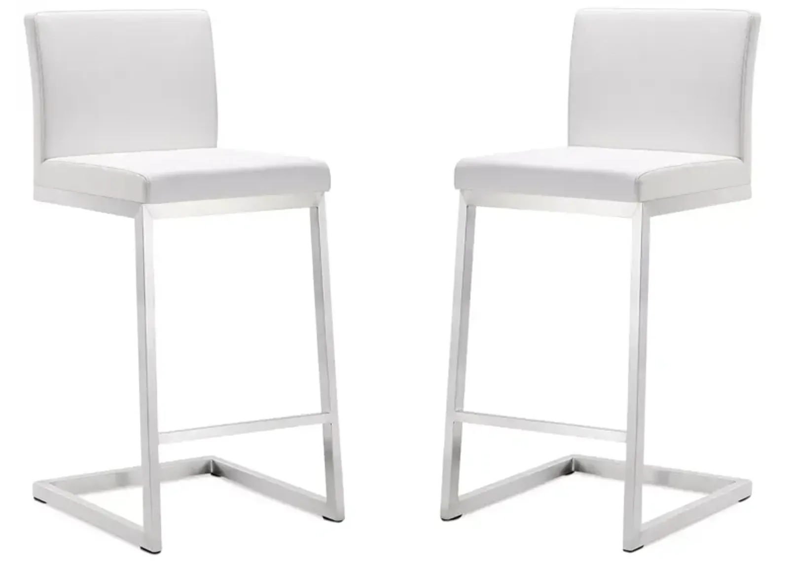 TOV Furniture Parma Stainless Steel Counter Stool, Set of 2