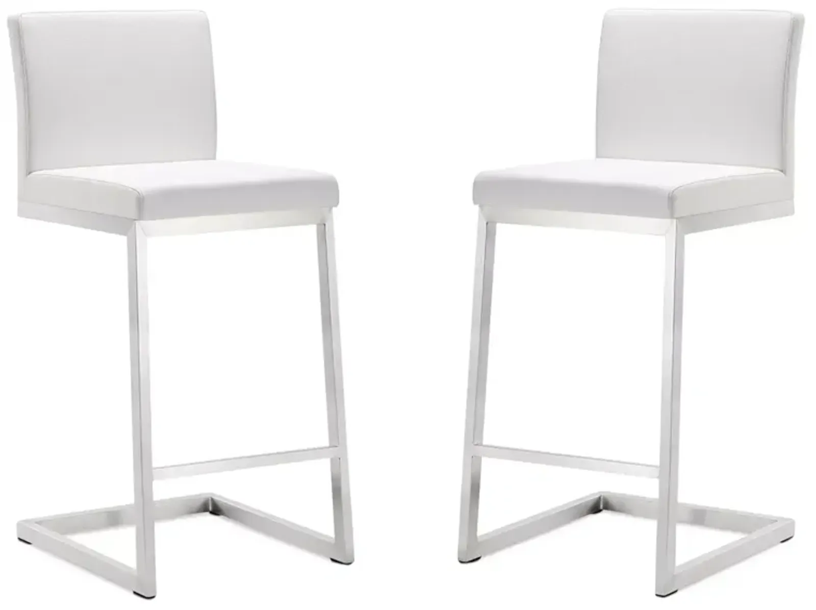 TOV Furniture Parma Stainless Steel Counter Stool, Set of 2