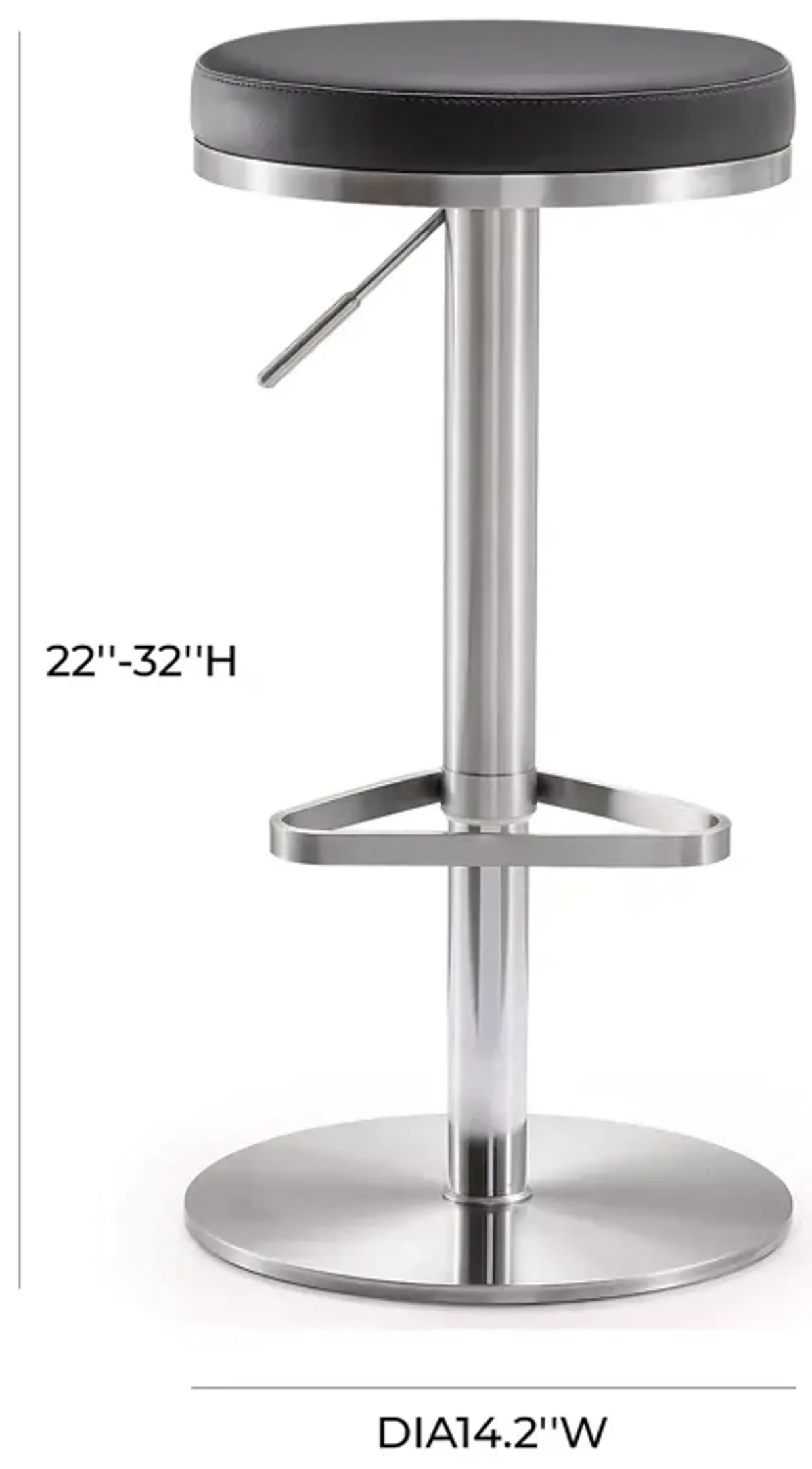 TOV Furniture Fano Stainless Steel Adjustable Barstool