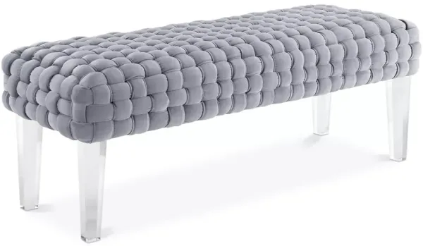 TOV Furniture Sal Woven Velvet Bench