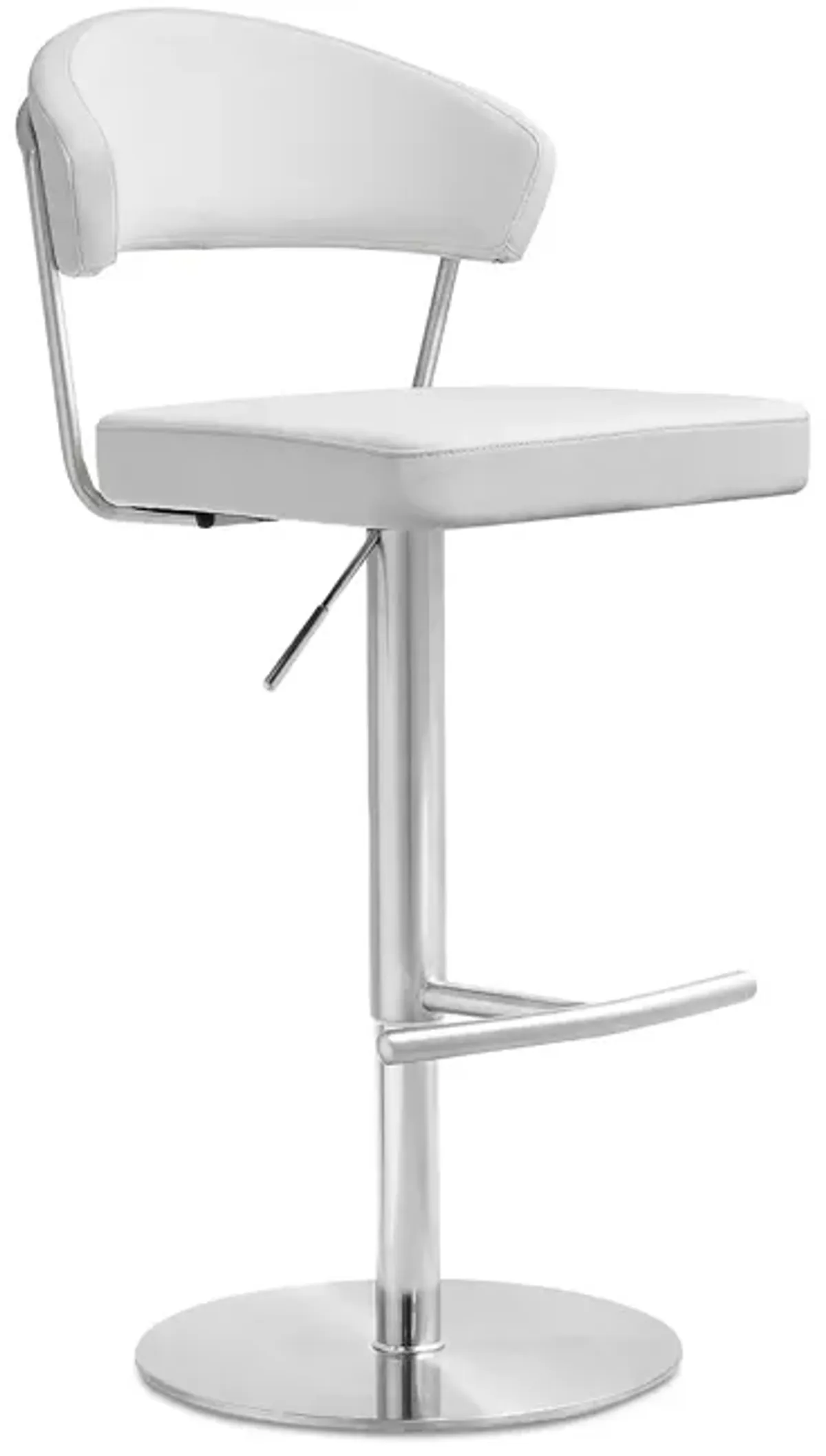 TOV Furniture Cosmo White Stainless Steel Barstool