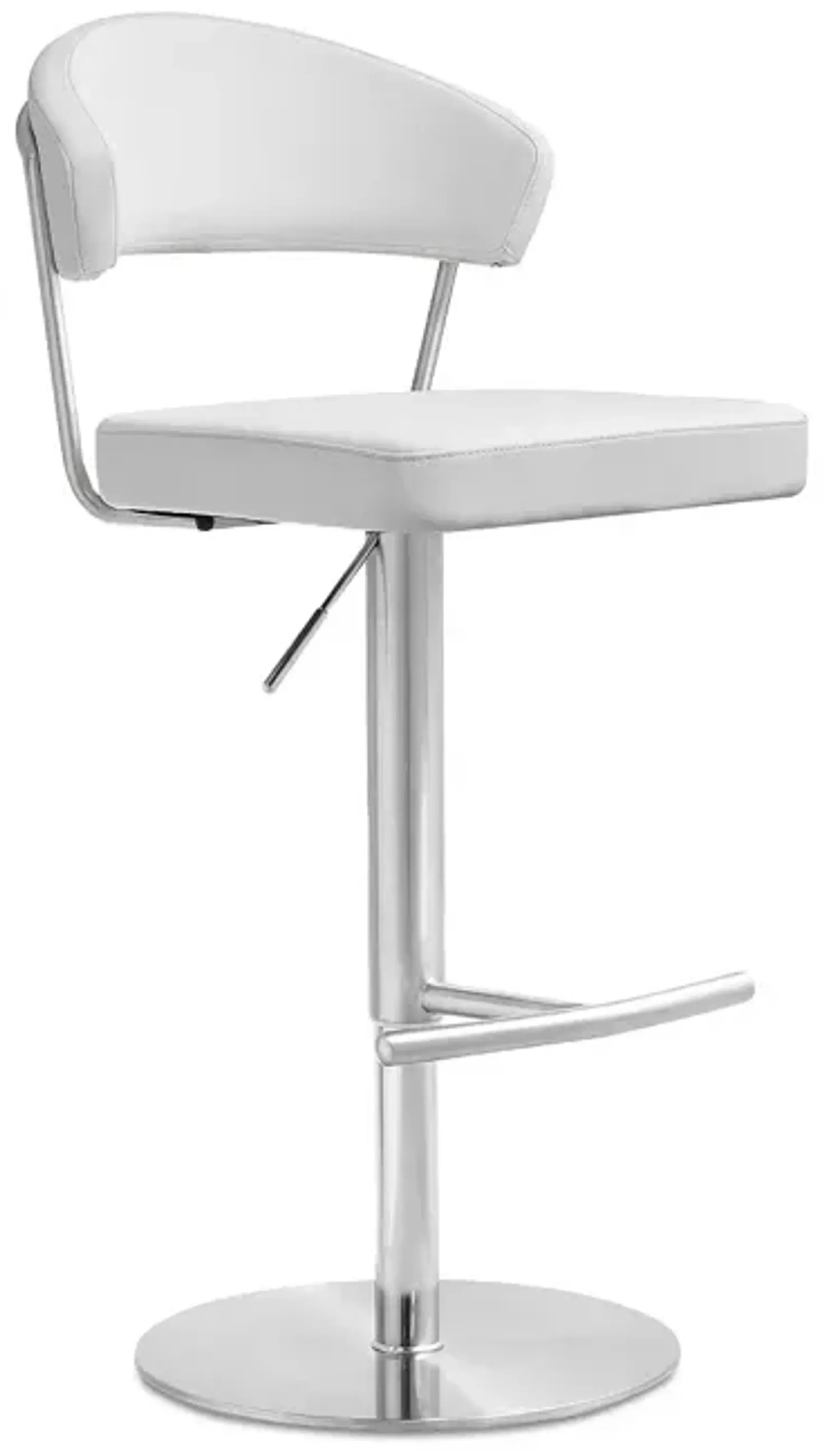 TOV Furniture Cosmo White Stainless Steel Barstool