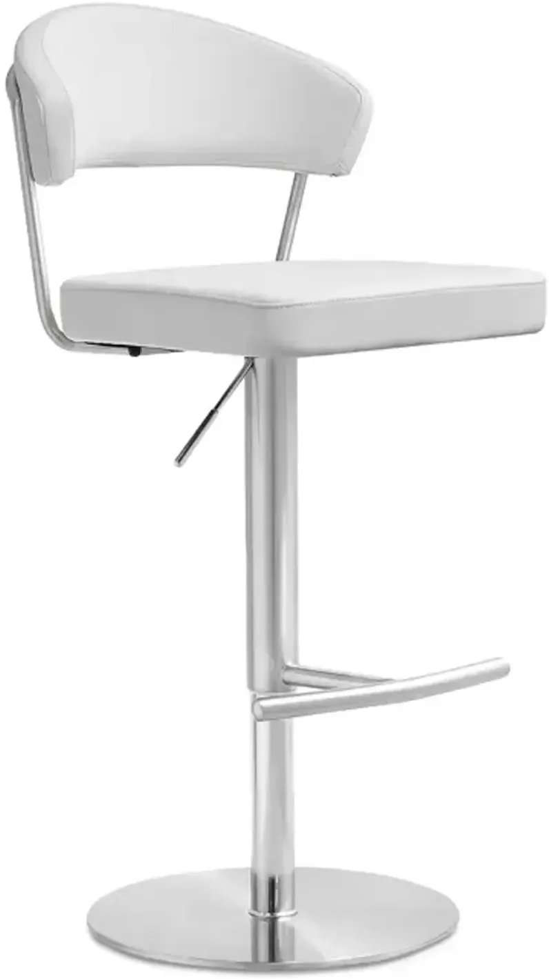 TOV Furniture Cosmo White Stainless Steel Barstool