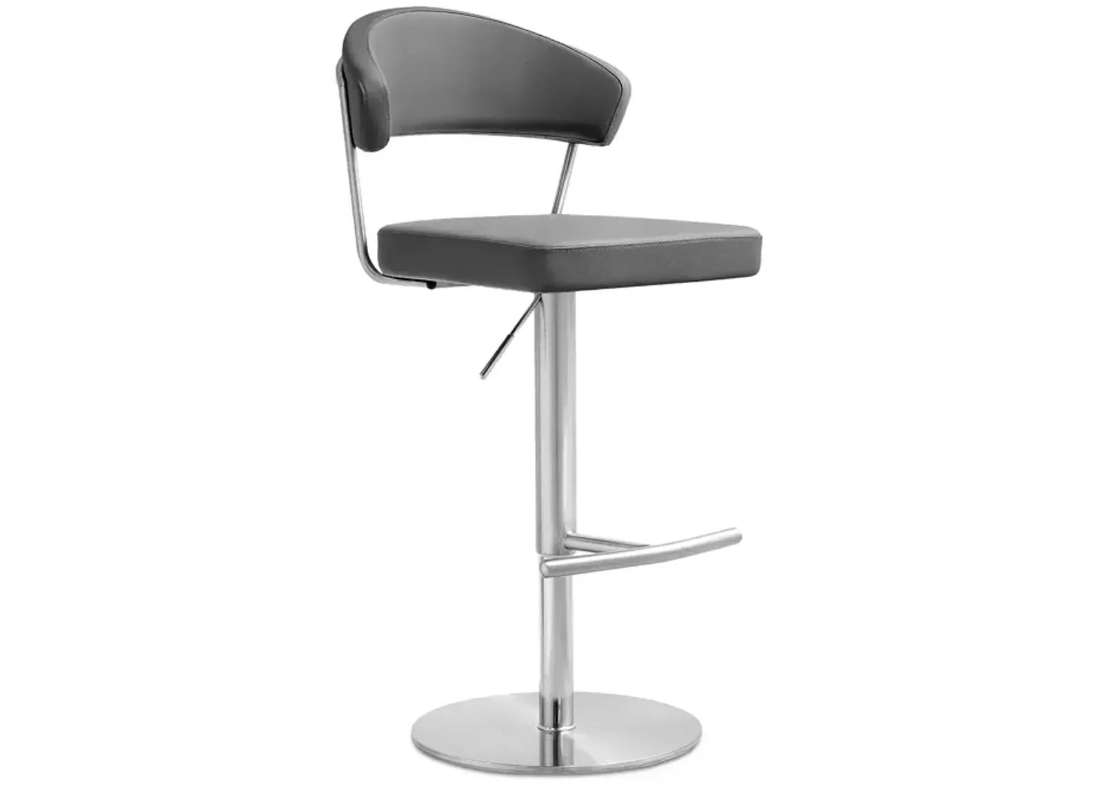 TOV Furniture Cosmo Gray Stainless Steel Barstool