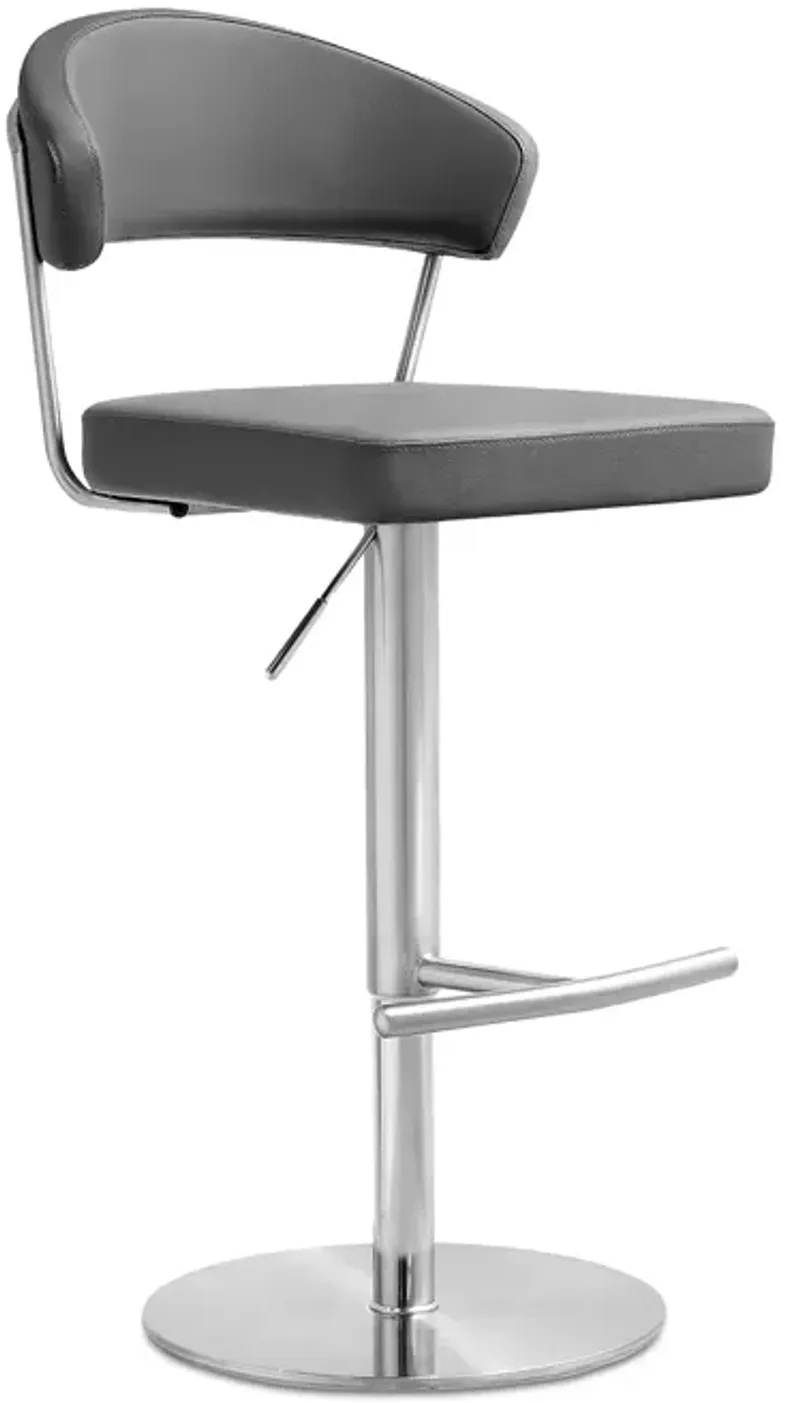 TOV Furniture Cosmo Gray Stainless Steel Barstool