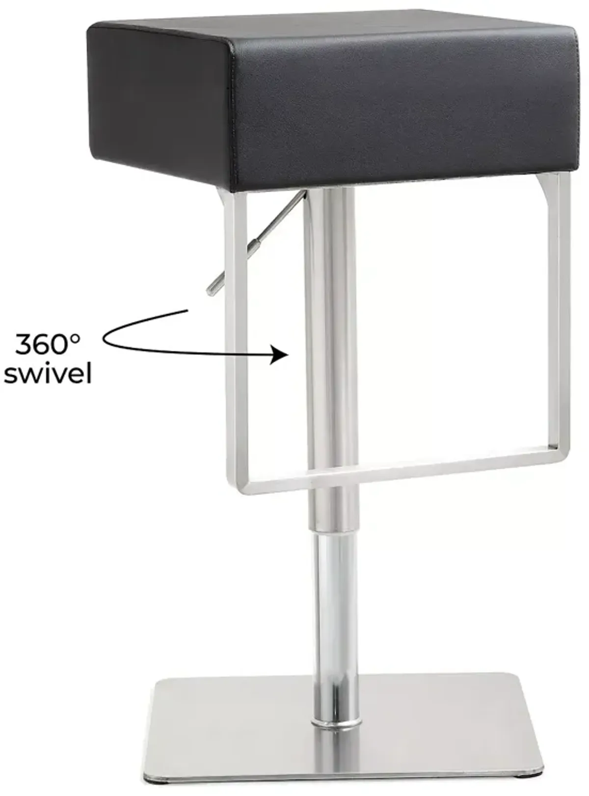 TOV Furniture Seville Stainless Adjustable Barstool