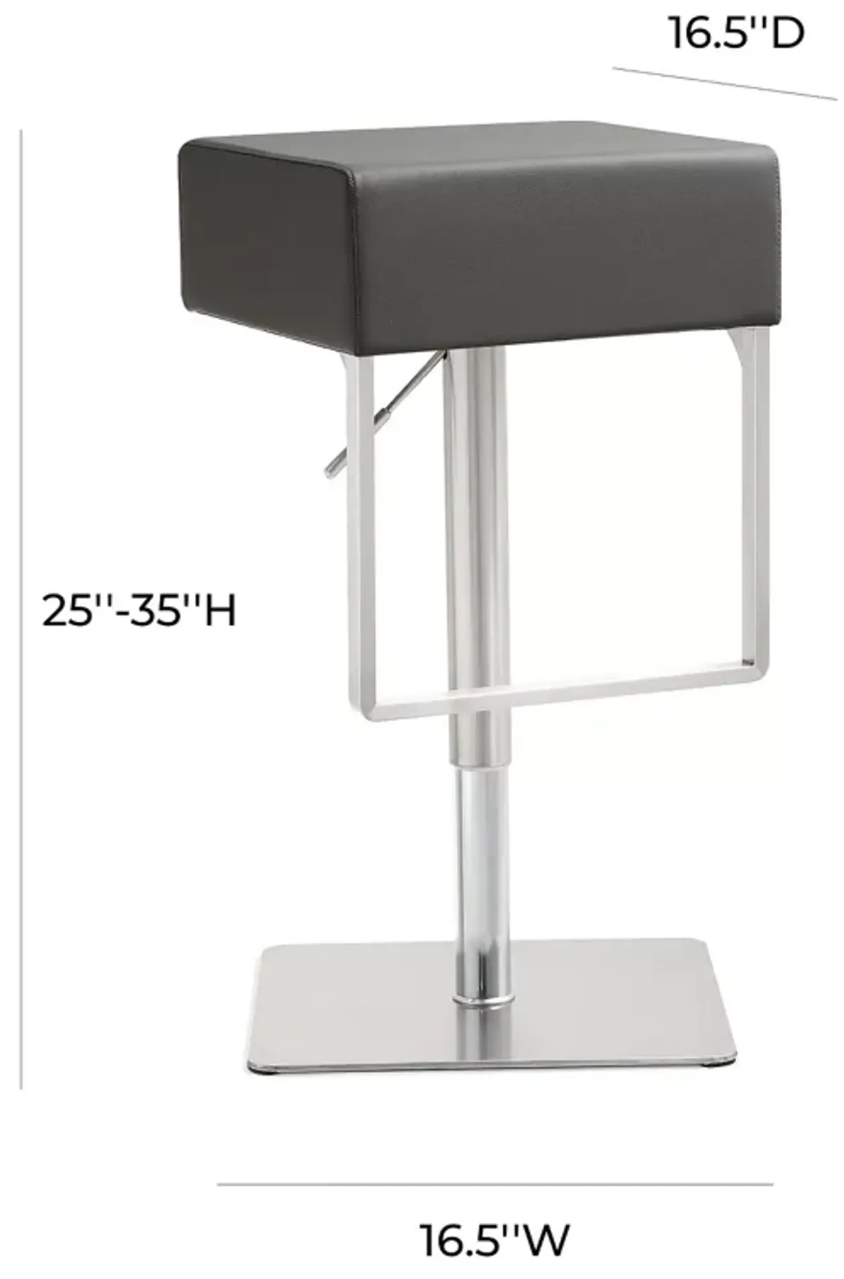 TOV Furniture Seville Stainless Adjustable Barstool