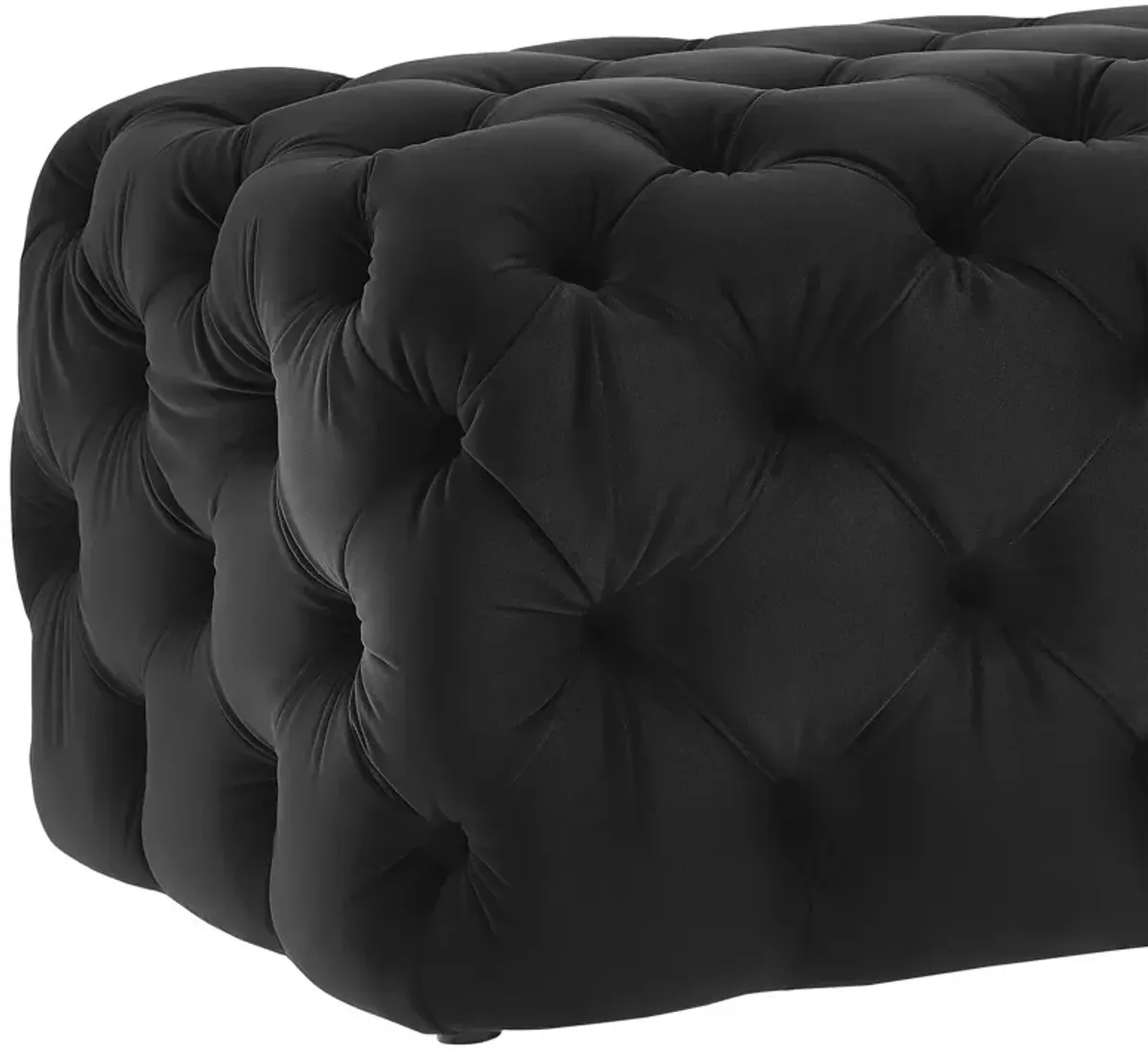 TOV Furniture Kaylee Black Velvet Ottoman