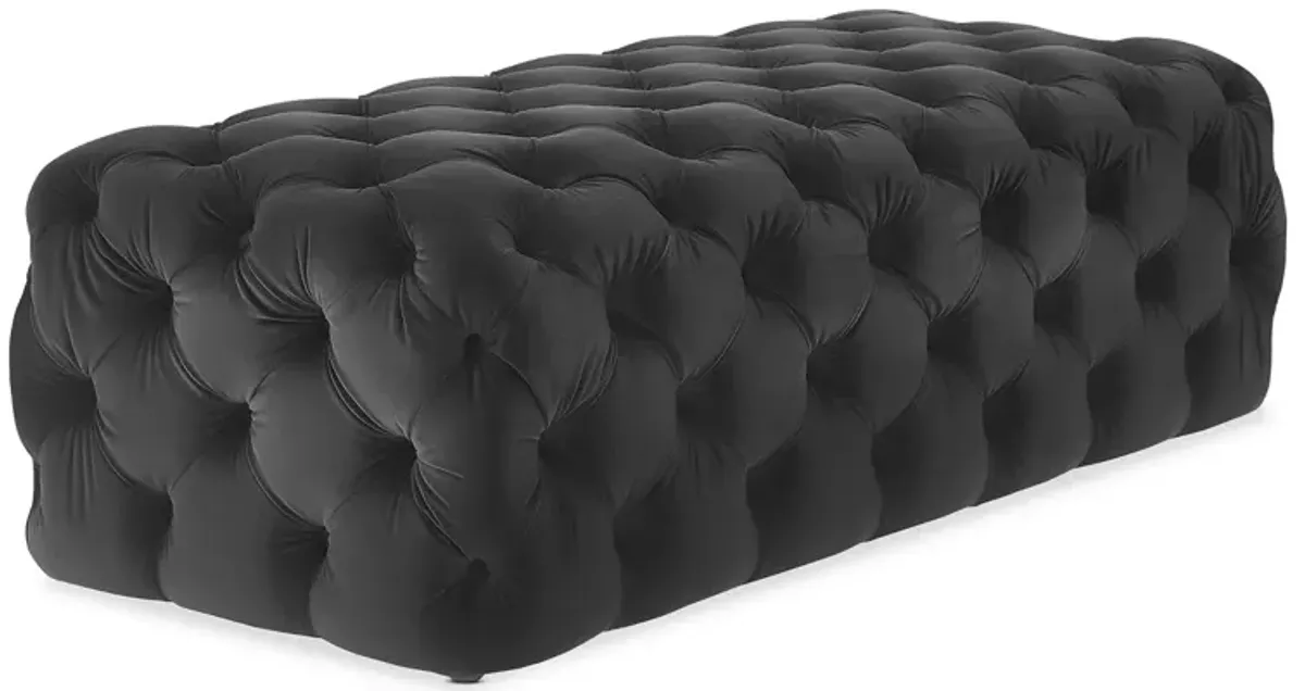 TOV Furniture Kaylee Black Velvet Ottoman