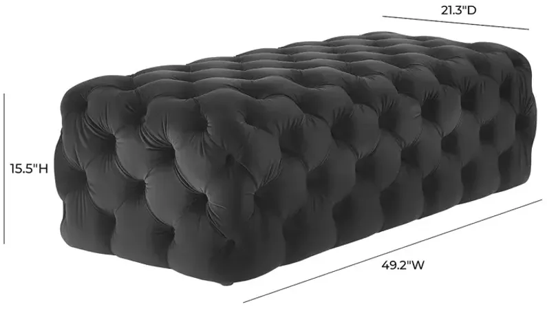 TOV Furniture Kaylee Black Velvet Ottoman