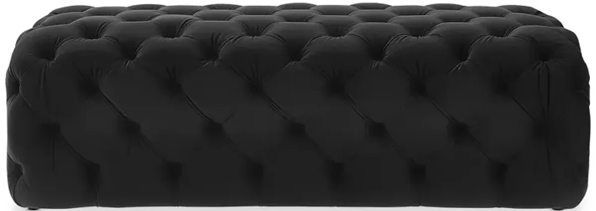 TOV Furniture Kaylee Black Velvet Ottoman