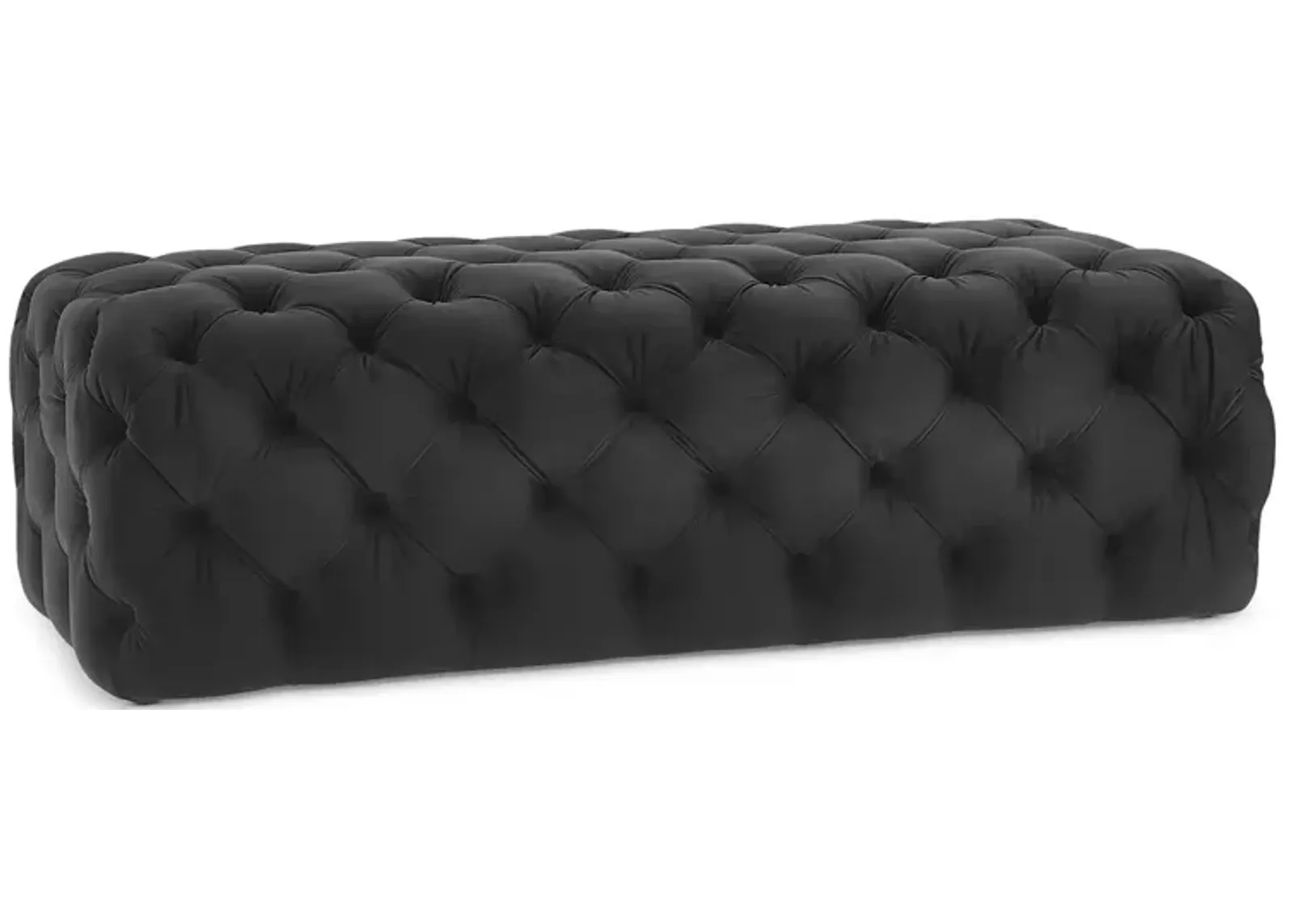 TOV Furniture Kaylee Black Velvet Ottoman