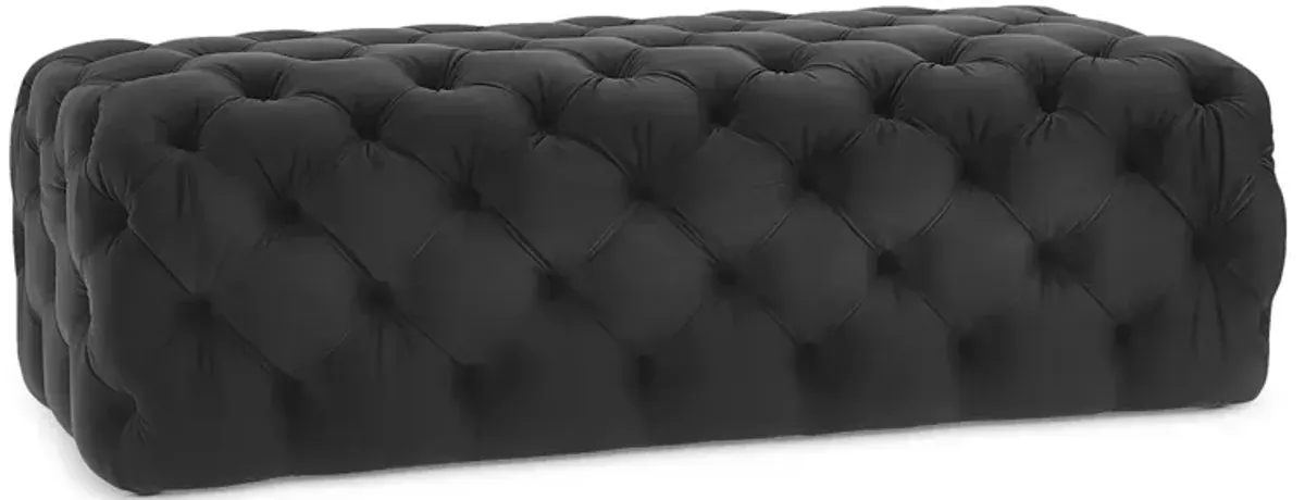 TOV Furniture Kaylee Black Velvet Ottoman