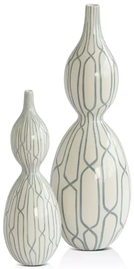 Global Views Linking Trellis Double Bulb Vase, Large