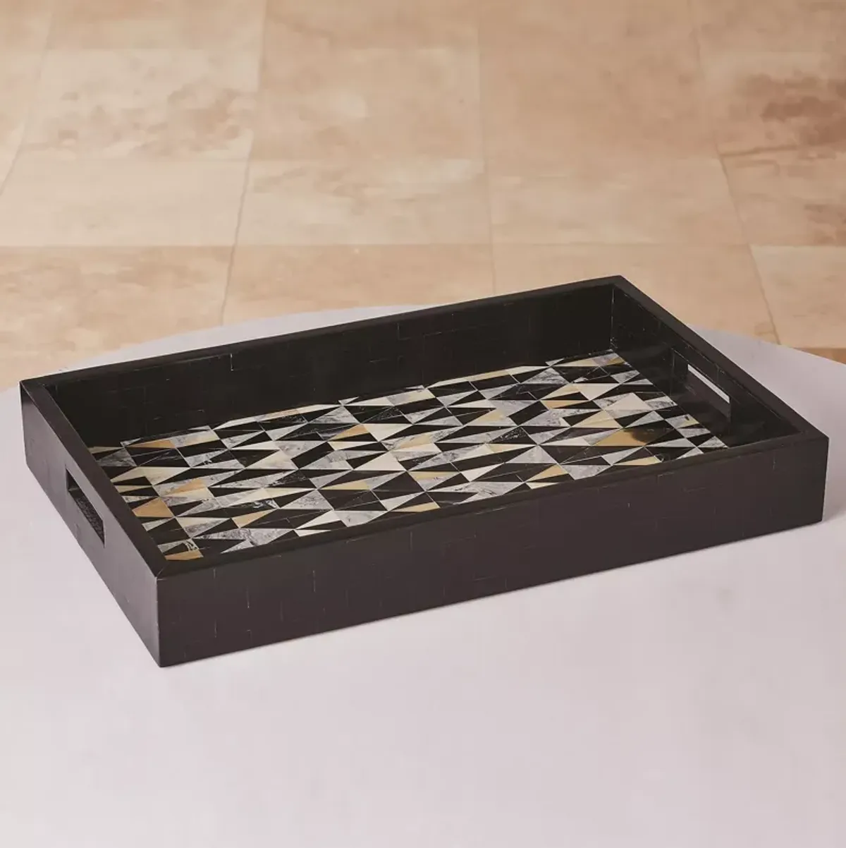 Global Views Brass Diamond Tray