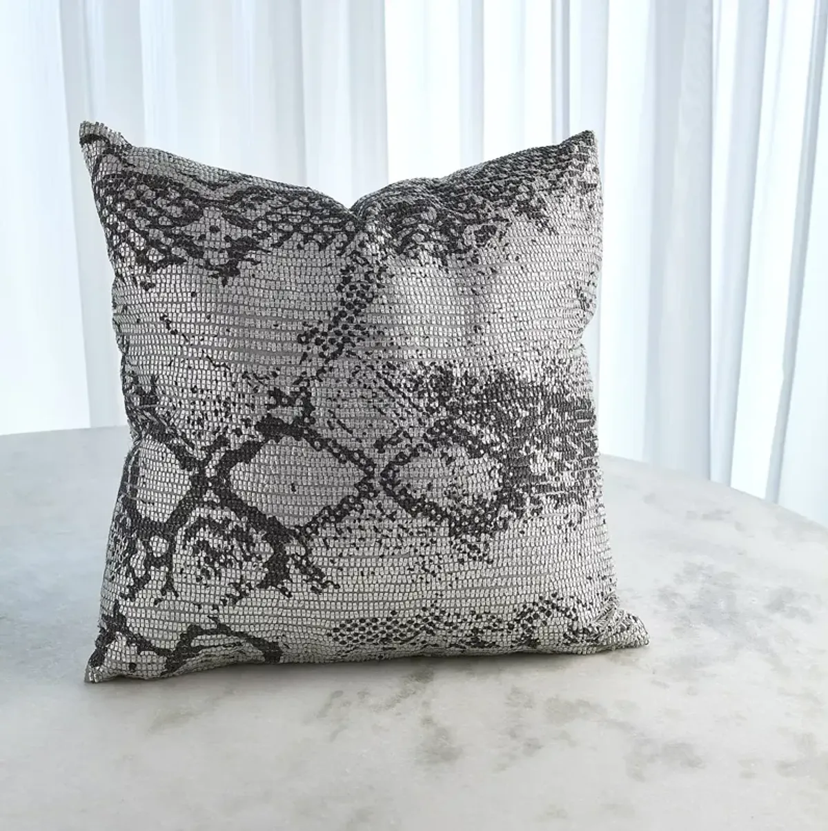 Global Views Shimmer Snake Skin Pillow, 20" x 20"