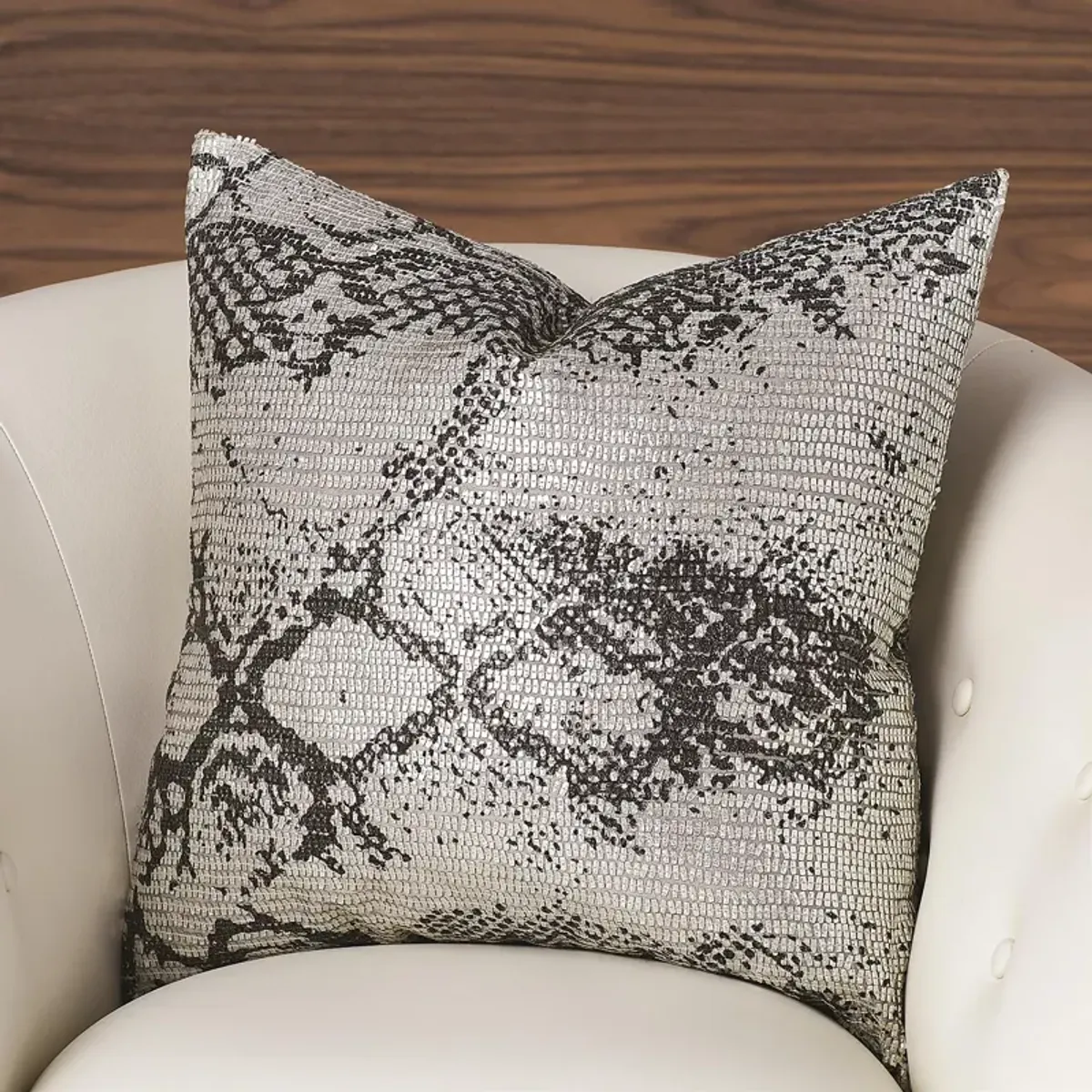 Global Views Shimmer Snake Skin Pillow, 20" x 20"