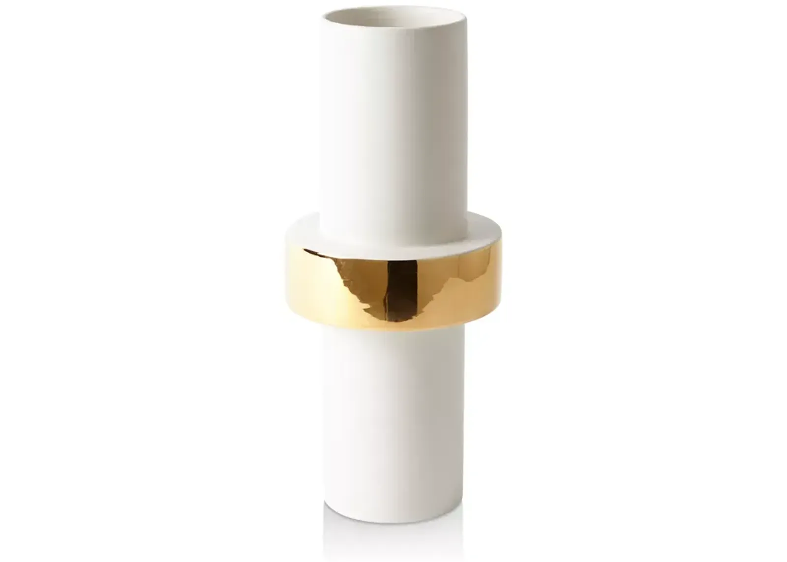 Global Views Midline Goldtone-Ring Vase