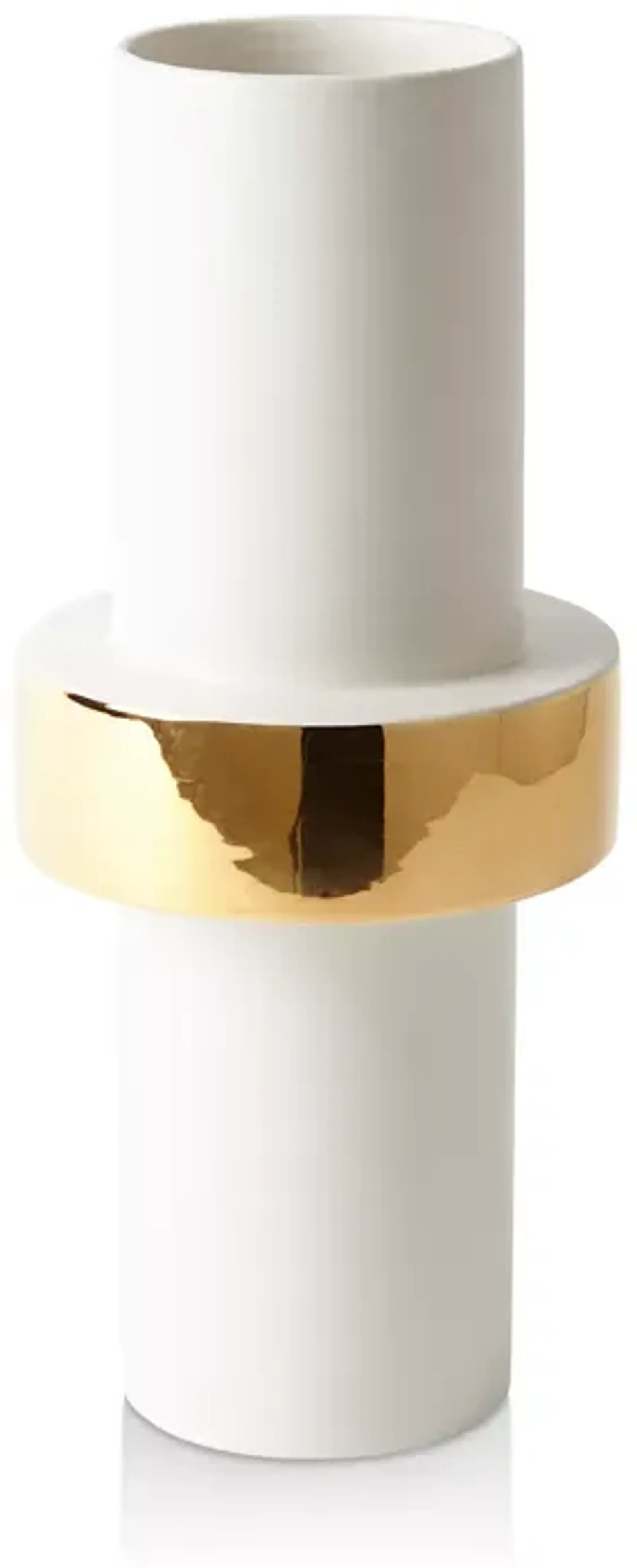 Global Views Midline Goldtone-Ring Vase