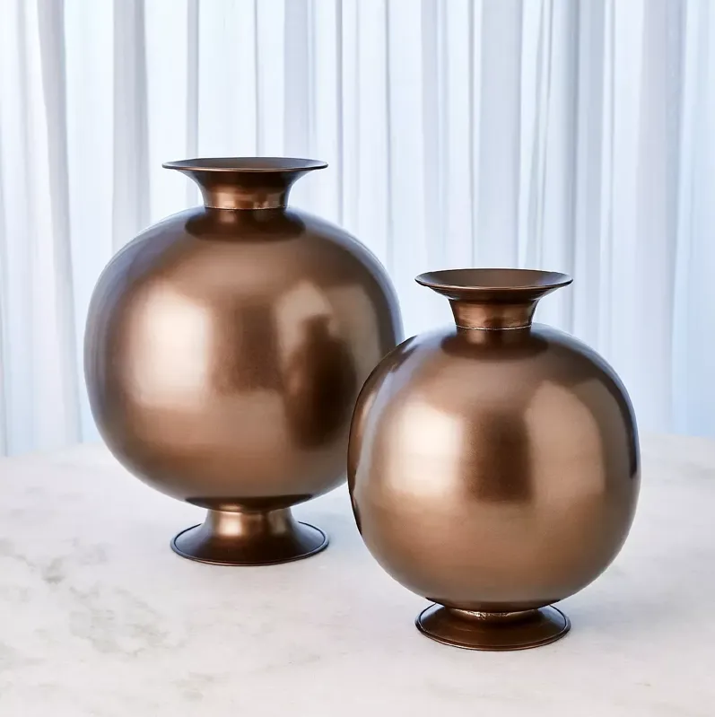 Global Views Bronzino Orb Vase in Bronze, Large