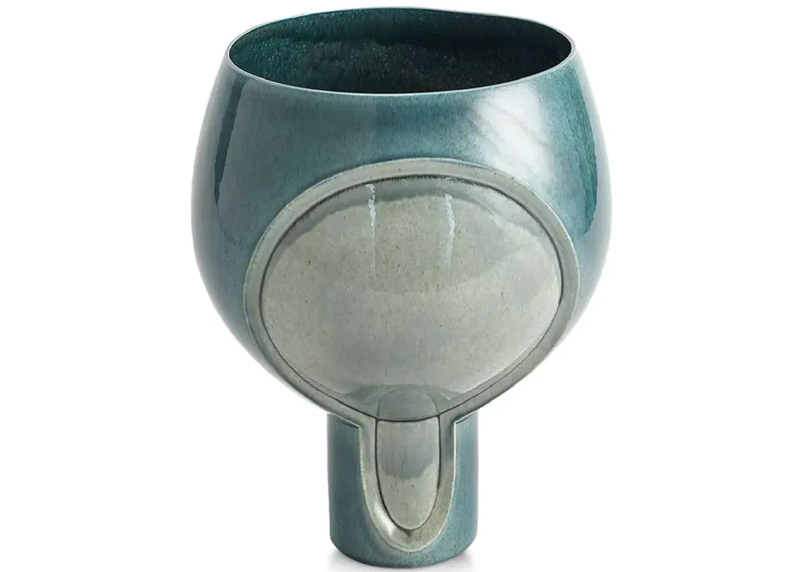 Global Views Two Tone Azure Pod Squat Vase