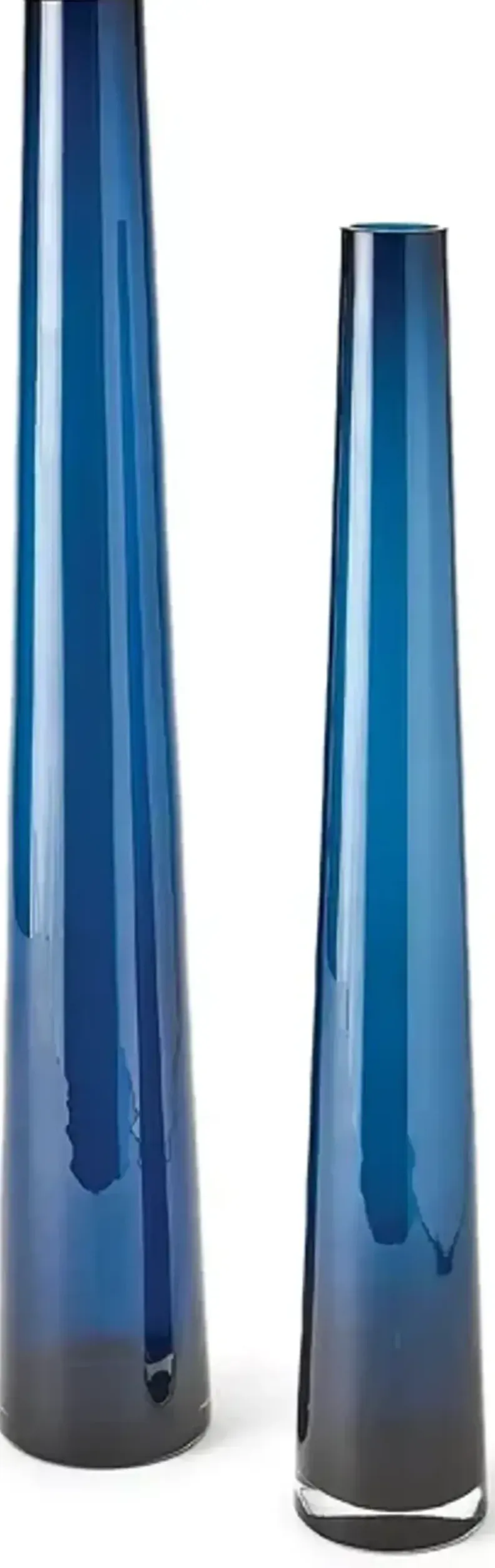 Global Views Glass Tower Vase Blue, Small