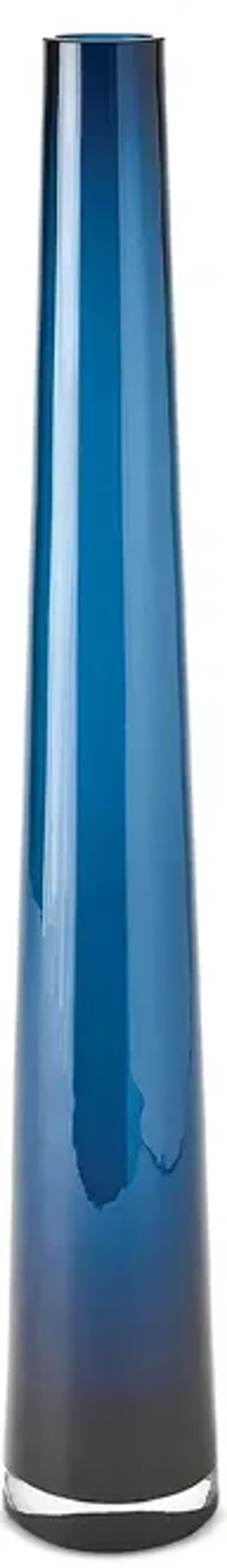 Global Views Glass Tower Vase Blue, Small