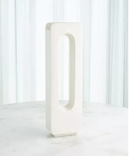 Global Views Medium Rectangle Vase, White